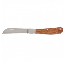 Нож садовый складной, прямое лезвие, 173 мм, деревянная рукоятка, Palisad